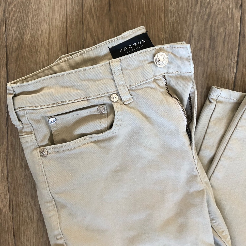 Tan Pacsun Skinny Khaki Jeans Active Stretch